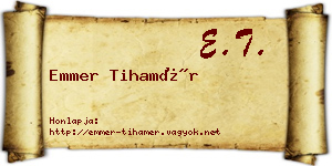 Emmer Tihamér névjegykártya